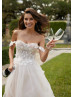 Off Shoulder Beaded 3D Lace Tulle Amazing Wedding Dress